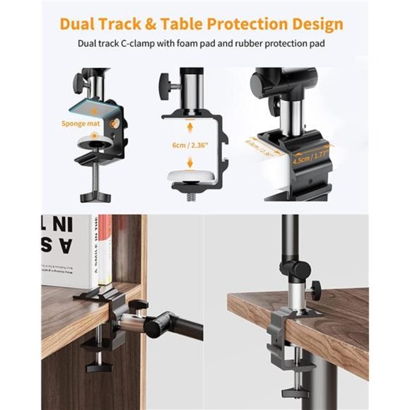 Ring Light with Stand and Phone Holder, USB 10'' Ring Light for Desk - Picture 5 of 6